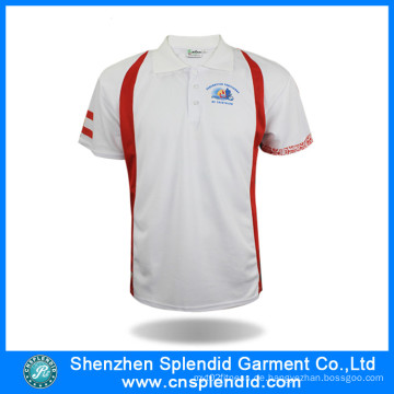Billiges kundenspezifisches Mann-einfaches weißes Druck-Polo-T-Shirt für Sport